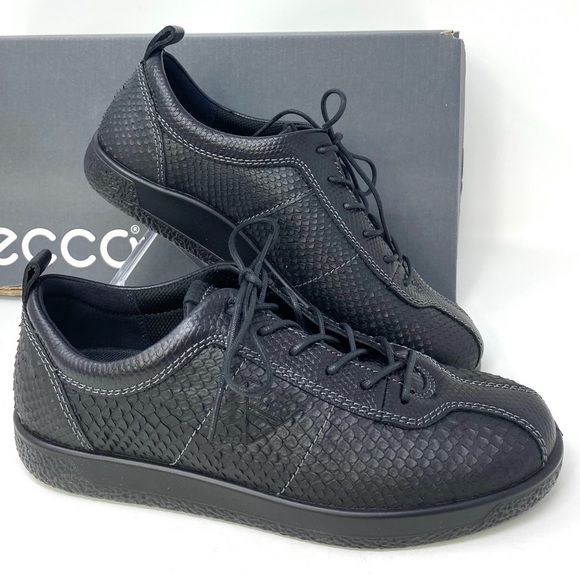 🌸 SALE 🌸 ECCO Soft 1 Leather Black Noir W AUTHENTIC Size 8-8.5 400503 81001 - Picture 5 of 7